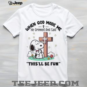 Snoopy Praying At The Cross When God Made Me Religious T Shirt