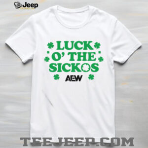 AEW Luck O' The Sickos St. Patrick's Day Clover White T Shirt