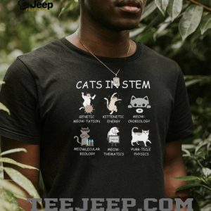 Cats In STEM Science Puns Meow crobiology Funny Teacher T Shirt