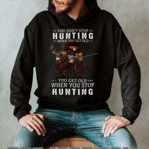 You Get Old When You Stop Hunting Deer Hunter Eagle Flag Vintage Style T Shirt