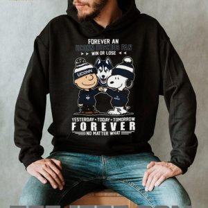 Snoopy and Charlie Brown UConn Huskies Forever Fan Win Or Lose T Shirt