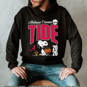 Alabama Crimson Tide Snoopy 2026 NCAA Basketball Red Logo T shirt