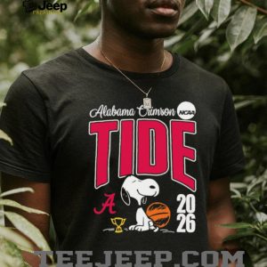 Alabama Crimson Tide Snoopy 2026 NCAA Basketball Red Logo T shirt