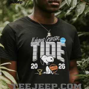 Alabama Crimson Tide Snoopy 2026 NCAA Basketball White Logo T shirt