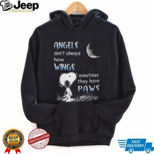 Angels Don’t Always Have Wings Snoopy Dog Paws Black T Shirt Angels Don’t Always Have Wings Snoopy Dog Paws Black T Shirt