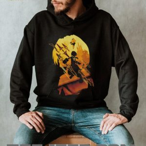 Anime Warrior Silhouette Graphic Art T Shirt Sword Fighter Design Anime Warrior Silhouette Graphic Art T Shirt Sword Fighter Design