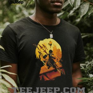 Anime Warrior Silhouette Graphic Art T Shirt Sword Fighter Design