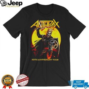 Anthrax 40th Anniversary Tour Skeleton Warrior Sun Graphic T Shirt Anthrax 40th Anniversary Tour Skeleton Warrior Sun Graphic T Shirt