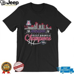 Arizona 2026 NCAA Men’s Basketball West Regional Champions City Skyline T Shirt Arizona 2026 NCAA Men’s Basketball West Regional Champions City Skyline T Shirt
