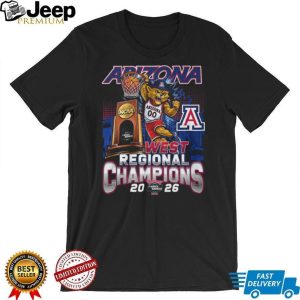 Arizona 2026 NCAA West Regional Champions Slam Dunk Mascot T Shirt Arizona 2026 NCAA West Regional Champions Slam Dunk Mascot T Shirt