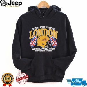 Arizona State Sun Devils London Wembley Stadium September 19 2026 Football Black T shirt Arizona State Sun Devils London Wembley Stadium September 19 2026 Football Black T shirt