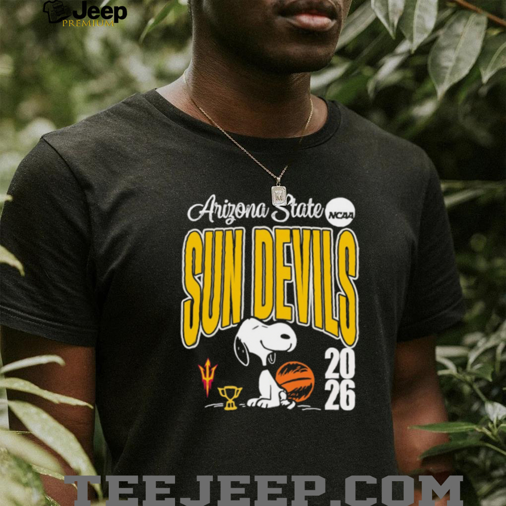 Arizona State Sun Devils Snoopy 2026 NCAA Basketball T shirt Arizona State Sun Devils Snoopy 2026 NCAA Basketball T shirt