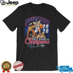 Arizona Wildcats 2026 NCAA West Regional Champions Mascot T Shirt Arizona Wildcats 2026 NCAA West Regional Champions Mascot T Shirt