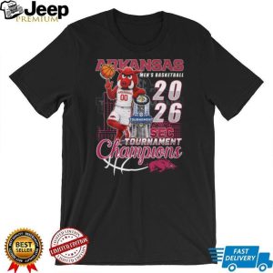 Arkansas Razorbacks 2026 SEC Men’s Basketball Tournament Champions Mascot Shirt Arkansas Razorbacks 2026 SEC Men’s Basketball Tournament Champions Mascot Shirt