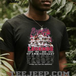 Atlanta Braves 60th Anniversary 1966 2026 Legends Signatures T Shirt