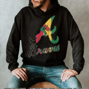 Atlanta Braves Black History Month Pan African Flag Colors Logo T Shirt