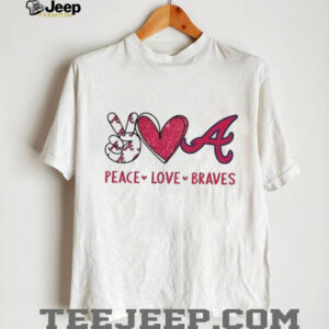 Atlanta Braves Peace Love Braves Baseball Logo T Shirt