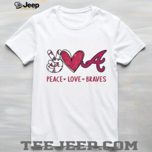 Atlanta Braves Peace Love Braves Baseball Logo T Shirt