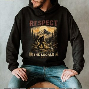 Bigfoot Respect The Locals Vintage Mountain Hiking T Shirt