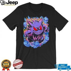 Scary Gengar Ghost Pokemon Neon Skulls Graphic Streetwear T Shirt