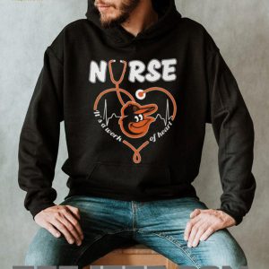 Baltimore Orioles Nurse Heart Stethoscope Baseball Fan T Shirt