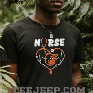 Baltimore Orioles Nurse Heart Stethoscope Baseball Fan T Shirt