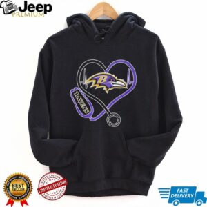 Baltimore Ravens Stethoscope Heartbeat Nurse Medical Fan T Shirt Baltimore Ravens Stethoscope Heartbeat Nurse Medical Fan T Shirt