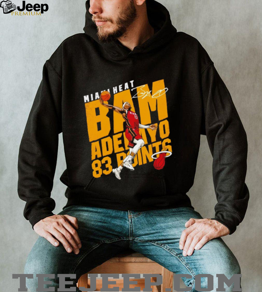 Bam Adebayo Miami Heat 83 Points Signature Dunk Graphic T Shirt Bam Adebayo Miami Heat 83 Points Signature Dunk Graphic T Shirt