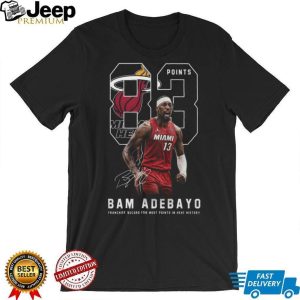 Bam Adebayo Miami Heat Franchise Points Record Commemorative T Shirt Bam Adebayo Miami Heat Franchise Points Record Commemorative T Shirt