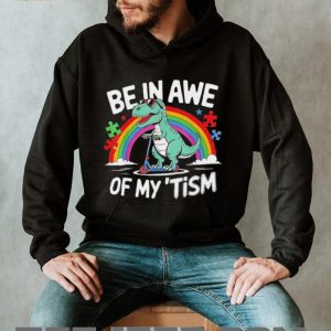 Be In Awe Of My Tism Autism Awareness T Rex Scooter T Shirt