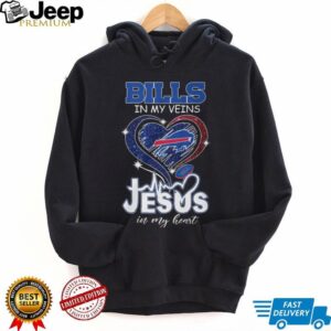 Bills In My Veins Jesus In My Heart Buffalo Football Faith T Shirt Bills In My Veins Jesus In My Heart Buffalo Football Faith T Shirt