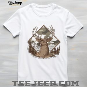 Whitetail Deer Buck Camo Diamond Mountain Wildlife T Shirt