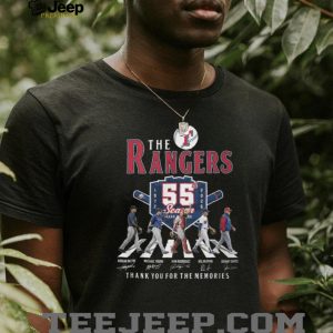 Texas Rangers 55th Season Anniversary Abbey Road Baseball T Shirt