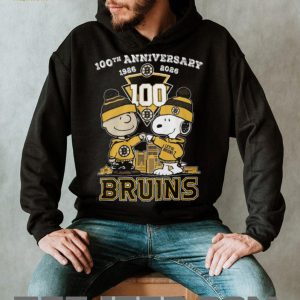 Boston Bruins 100th Anniversary 1926 2026 Snoopy and Charlie Brown T Shirt