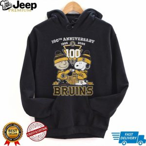 Boston Bruins 100th Anniversary 1926 2026 Snoopy and Charlie Brown T Shirt
