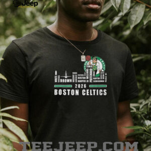 Boston Celtics 2026 Team Roster Skyline Basketball Fan T Shirt