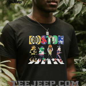 Boston City Sports Mascots Bruins Red Sox Celtics Patriots T shirt