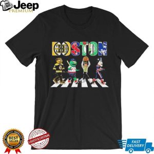 Boston City Sports Mascots Bruins Red Sox Celtics Patriots T shirt