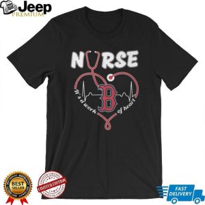 Boston Red Sox Nurse Work of Heart Stethoscope Fan T Shirt