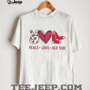 Boston Red Sox Peace Love Red Sox Baseball Logo T Shirt