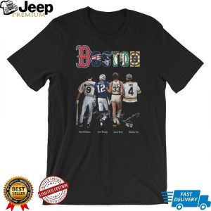 Boston Sports Legends Ted Williams Tom Brady Larry Bird Bobby Orr Tee