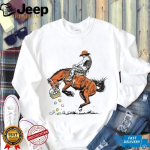 Bucking Bronco Cowboy Spilling Easter Egg Basket T Shirt Bucking Bronco Cowboy Spilling Easter Egg Basket T Shirt