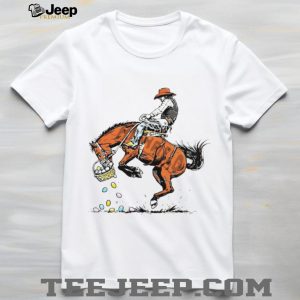 Bucking Bronco Cowboy Spilling Easter Egg Basket T Shirt