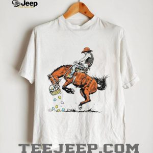 Bucking Bronco Cowboy Spilling Easter Egg Basket T Shirt
