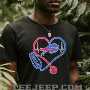 Buffalo Bills Heart Stethoscope Medical Nursing Fan T Shirt