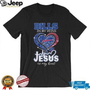 Buffalo Bills In My Veins Jesus In My Heart Religious Fan Shirt Buffalo Bills In My Veins Jesus In My Heart Religious Fan Shirt