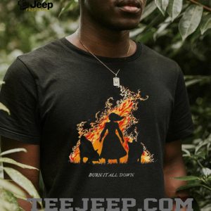 Burn It All Down Silhouette Fire Fantasy Graphic T Shirt