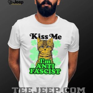 Cat Shamrock Kiss Me I’m Anti Fascist St Patrick’s Day T Shirt Cat Shamrock Kiss Me I’m Anti Fascist St Patrick’s Day T Shirt