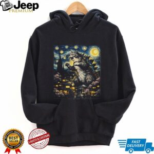 Catzilla Starry Night Van Gogh Mashup Kaiju Cat T Shirt Catzilla Starry Night Van Gogh Mashup Kaiju Cat T Shirt