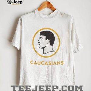Caucasians Parody Logo Sports Satire White Graphic T Shirt